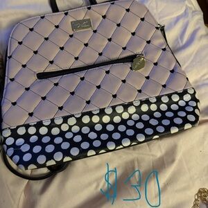 Stylish Quilted Backpack with Polka Dot Design
